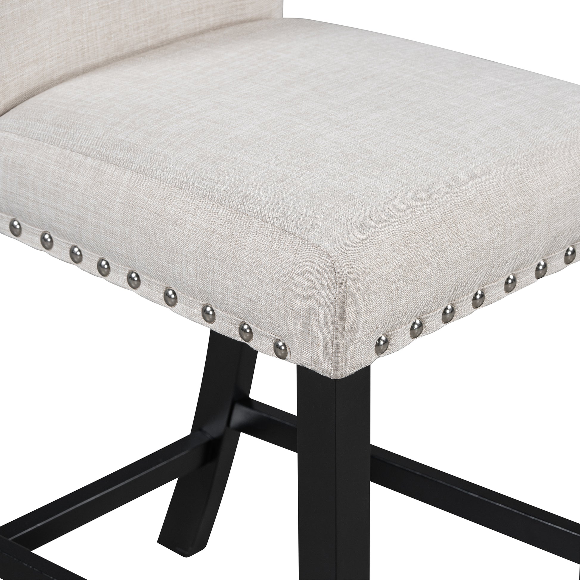 Five Piece Dining Set With Imitation Marble Tabletop, Restaurant Combination Set, Solid Wood Dining Table And 4 Chairs, Space Saving Combination Furniture For Kitchen And Dining Room. Black White Solid Wood Mdf