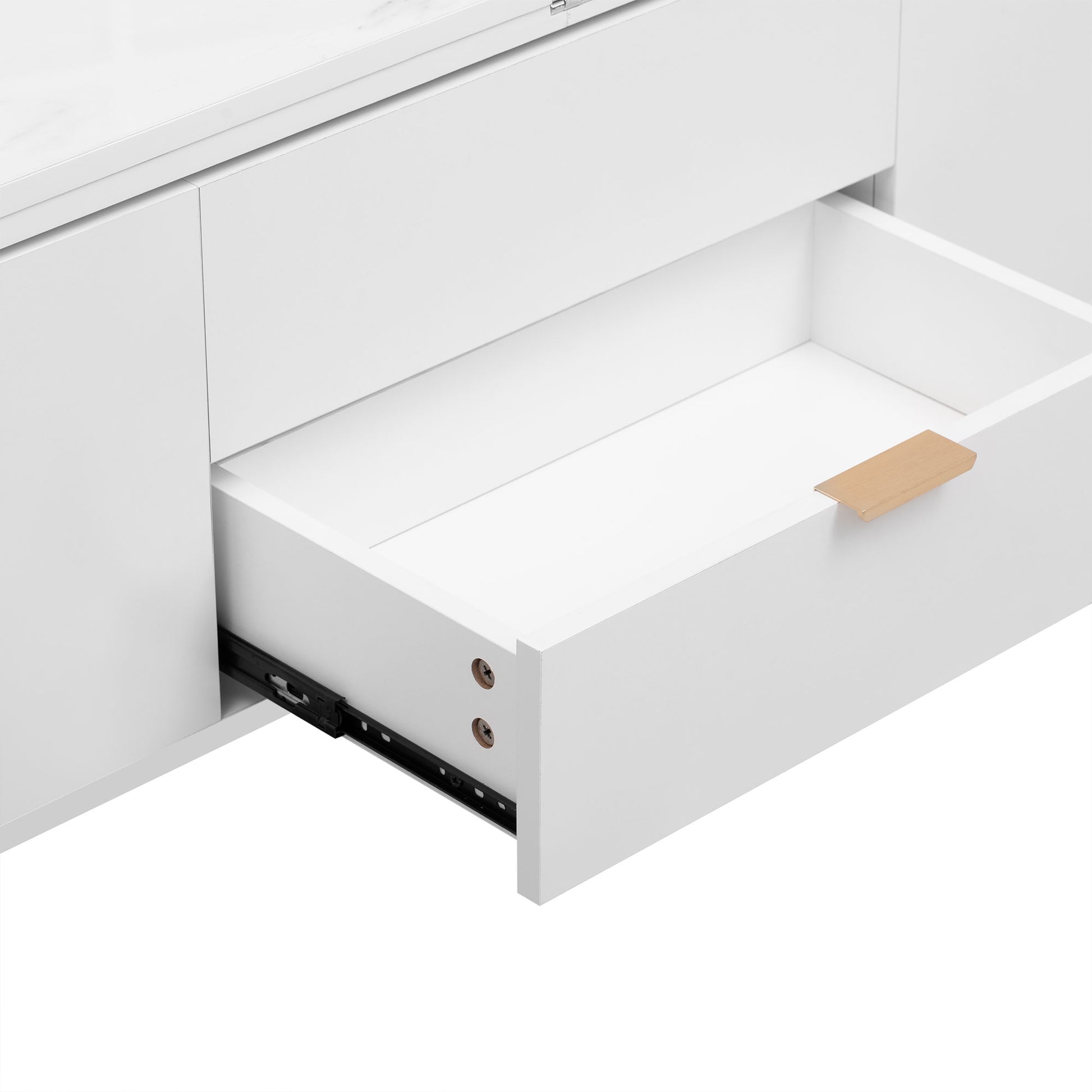 Modern Lift Top Coffee Table Multi Functional Table With Drawers In White White Mdf Steel