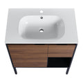 30 Inch Freestanding Bathroom Vanity With Gel Sink, Soft Closing Door And 2 3 Soft Closing Drawers 1 Brown Ebony 1 Bathroom Freestanding Modern Plywood