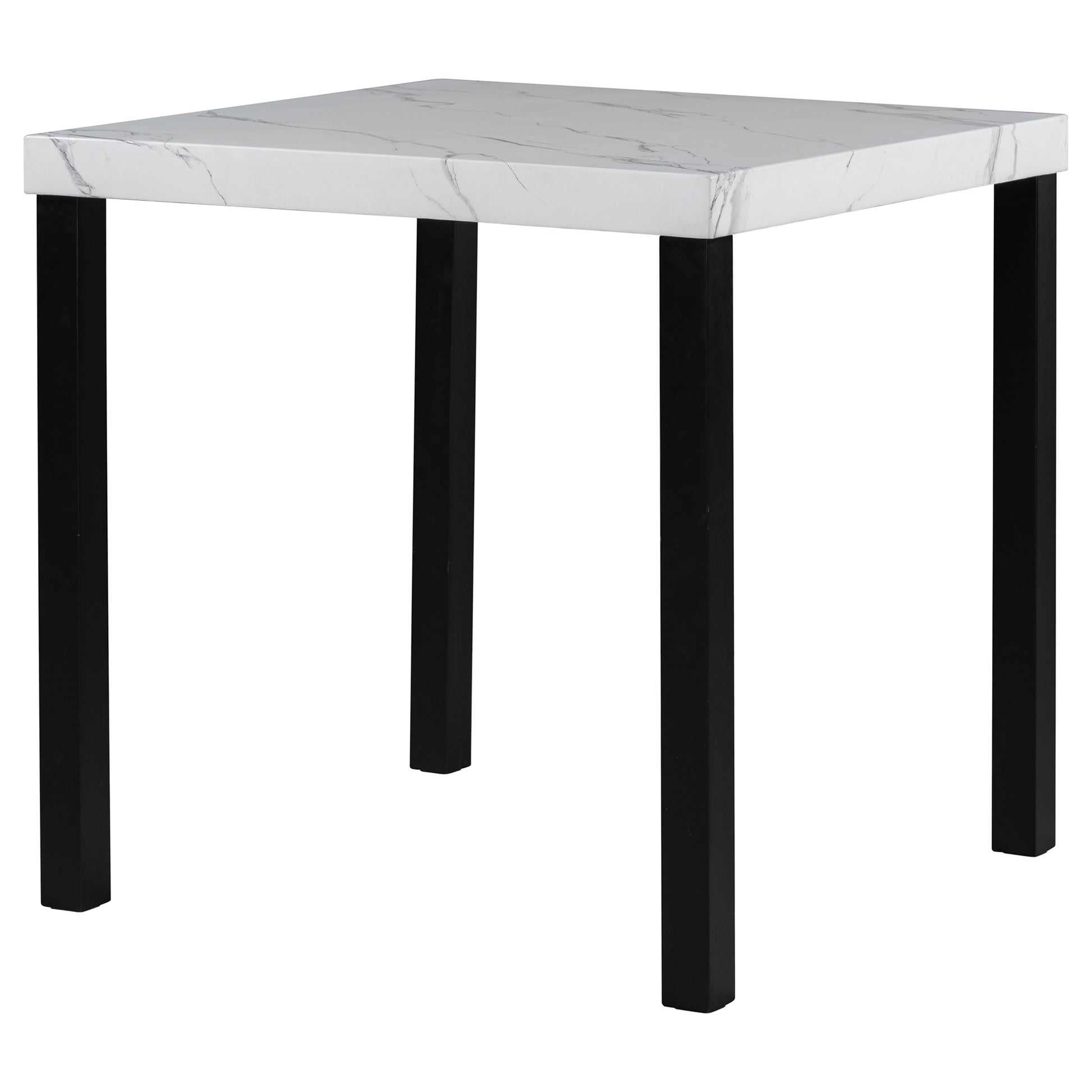 Five Piece Dining Set With Imitation Marble Tabletop, Restaurant Combination Set, Solid Wood Dining Table And 4 Chairs, Space Saving Combination Furniture For Kitchen And Dining Room. Black White Solid Wood Mdf