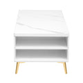 Modern Lift Top Coffee Table Multi Functional Table With Drawers In White White Mdf Steel