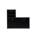 Three In One Combination Model Gate Cabinet With Shoe Cabinet Hang Shelf Mirror,Black Standard 1 2 Drawers Matte Black Primary Living Space Drawers Included Modern Melamine