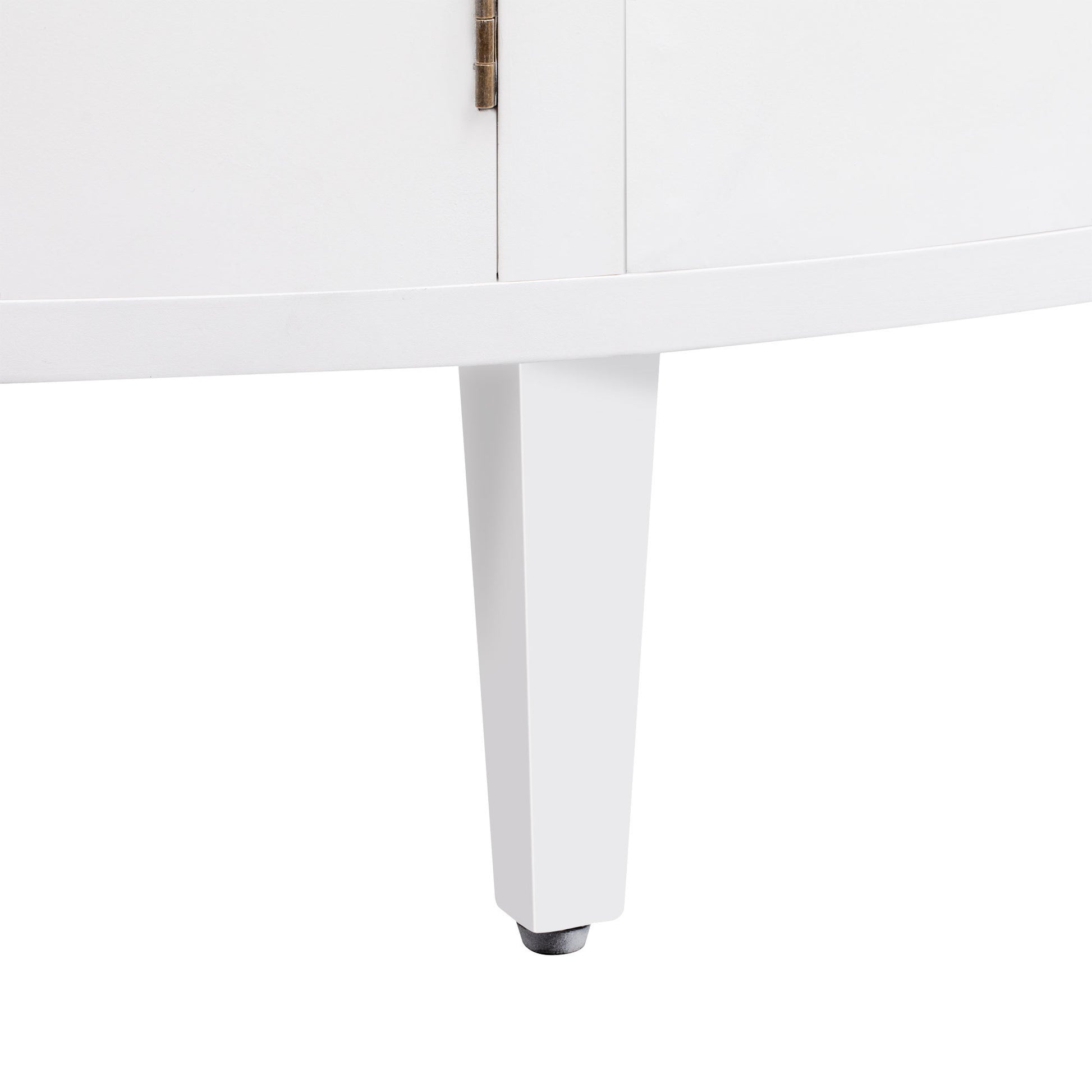 Curved Design Storage Cabinet Made Of Fraxinus Mandschuric Solid Wood Veneer, Adjustable Shelves, Suitable For Corridors, Entrances And Study. White Mdf