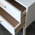 2 Drawers Storage Cabinet, Home Furniture For Living Room Bedroom White White Solid Wood Mdf