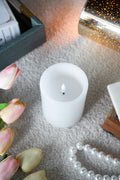 Set Of 3 White Led Candles With Remote Timer, L:D3X6