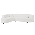 Modular Sectional Sofa With Left Chaises L Shaped Corner Comfy Upholstered Couch Living Room Furniture Sets.White White Boucle