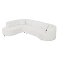 Modular Sectional Sofa With Left Chaises L Shaped Corner Comfy Upholstered Couch Living Room Furniture Sets.White White Boucle