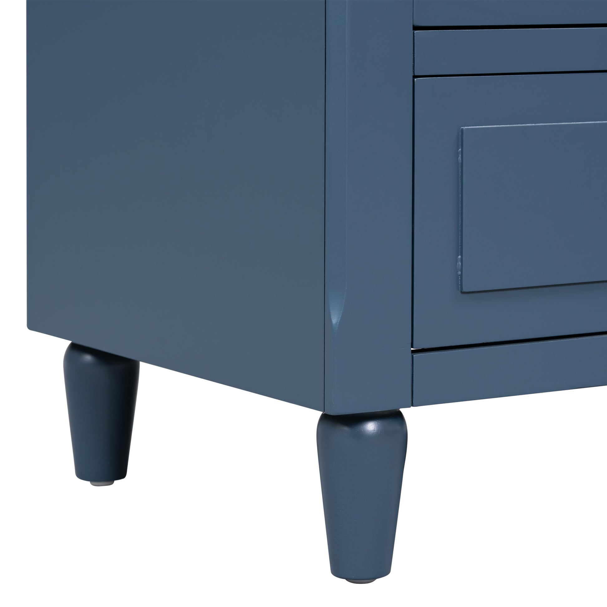 3 Drawer Nightstand Storage Wood Cabinet Blue 3 Drawers Mdf