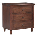 3 Drawer Nightstand Storage Wood Cabinet Brown 3 Drawers Mdf