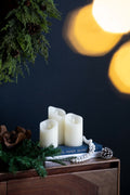 Set Of 3 Flickering Ivory Led Candles With Remote Timer, L:D3X6
