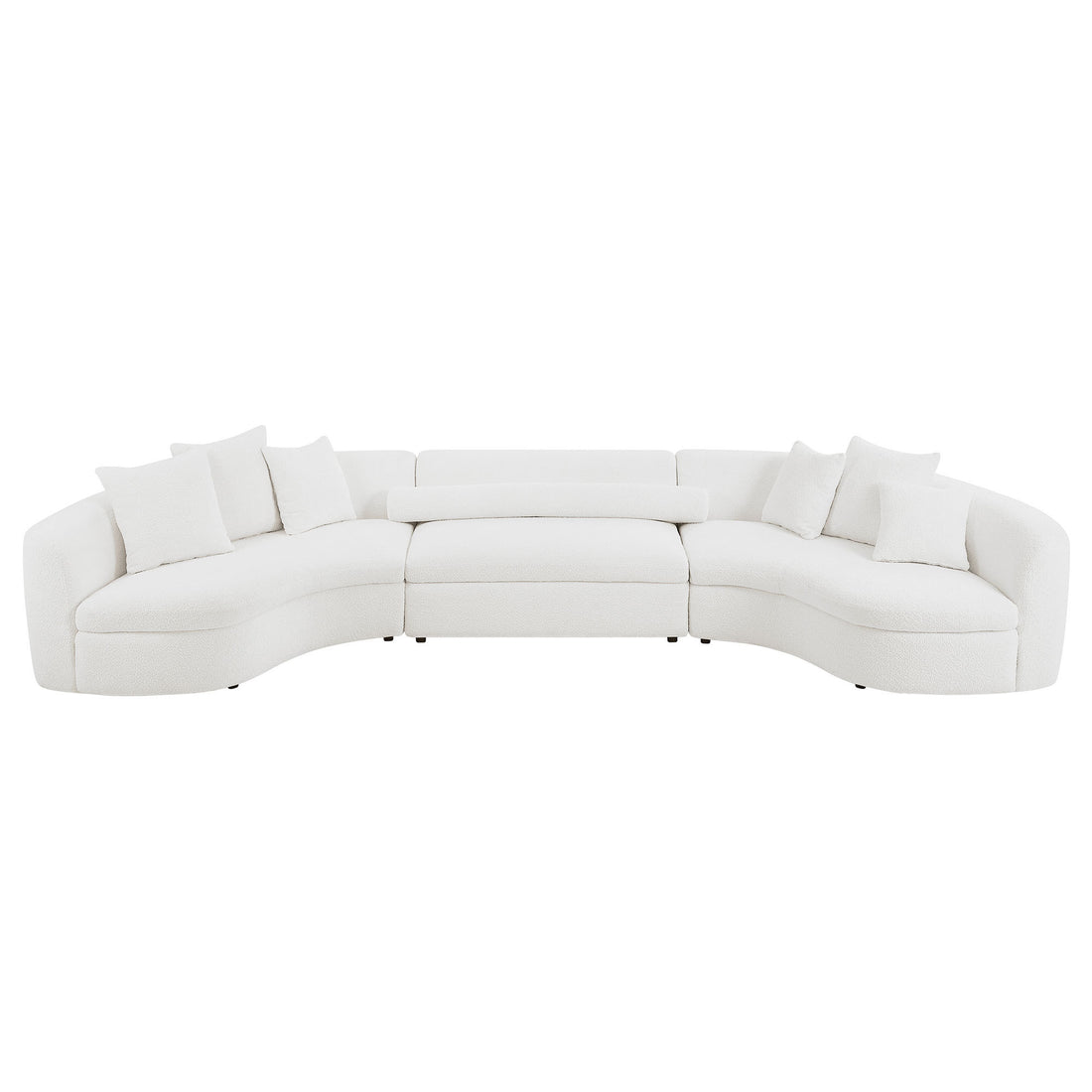 Oversized Modern 3 Pieces Upholstered Sofa Ultimate Comfort 6 8 Seater Couches For Living Room, Office White White Boucle 6 Seat