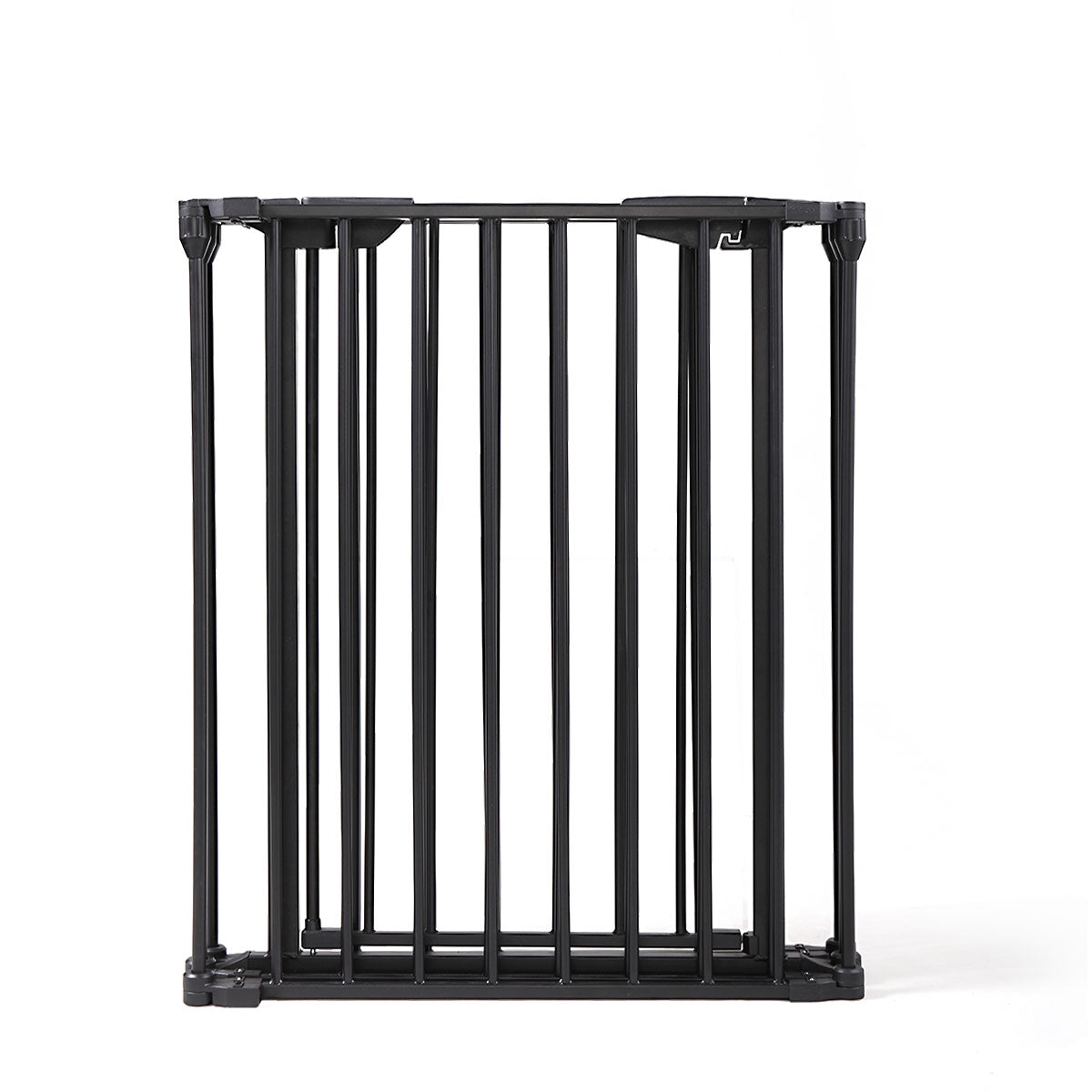 146" Extra Wide Baby Gate, 6 Panel Baby Pet Playpen, Fireplace Safety Fence, Foldable Barrier Gate, Black Black Metal