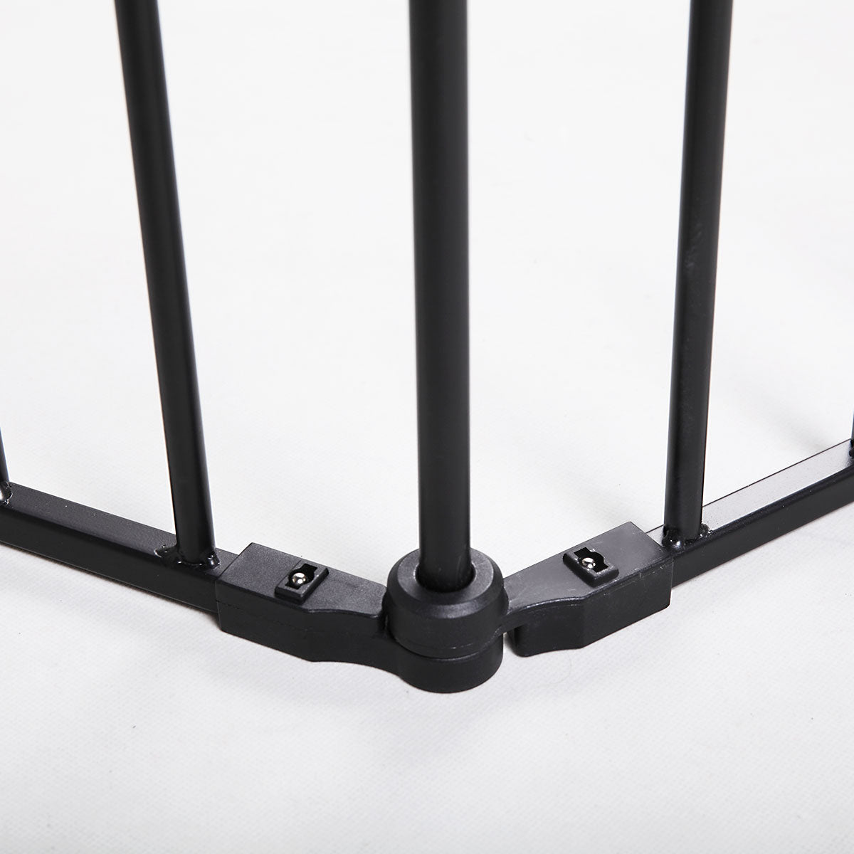 146" Extra Wide Baby Gate, 6 Panel Baby Pet Playpen, Fireplace Safety Fence, Foldable Barrier Gate, Black Black Metal