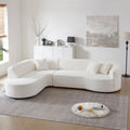 Modular Sectional Sofa With Left Chaises L Shaped Corner Comfy Upholstered Couch Living Room Furniture Sets.White White Boucle