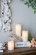 Set Of 3 Ivory Led Candles With Remote Timer, L:D3X6
