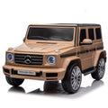 Licensed Mercedes Benz G500,24V Kids Ride On Toy 2.4G W Parents Remote Control,Electric Car For Kids,Three Speed Adjustable,Power Display, Usb,Mp3 ,Bluetooth,Led Light,Three Point Safety Belt Yellow Plastic