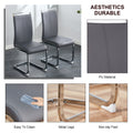 A Simple Dining Table. A Dining Table With A White Marble Pattern. 4 Pu Synthetic Leather High Backrest Cushioned Side Chairs With C Shaped Silver Metal Legs. Dt Sq 16090 Whc 1162 White Mdf