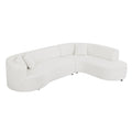 Convertible Modular Sectional Sofa With Right Chaises L Shaped Corner Comfy Upholstered Couch Living Room Furniture Sets.White White Boucle