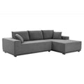 L Shape Sectional Sofa Corduroy Couches Modular Sectional Living Room Sofa Set Upholstered Sleeper Sofa For Living Room, Bedroom, Salon, Including Bottom Frame .Grey Gray Corduroy 3 Seat