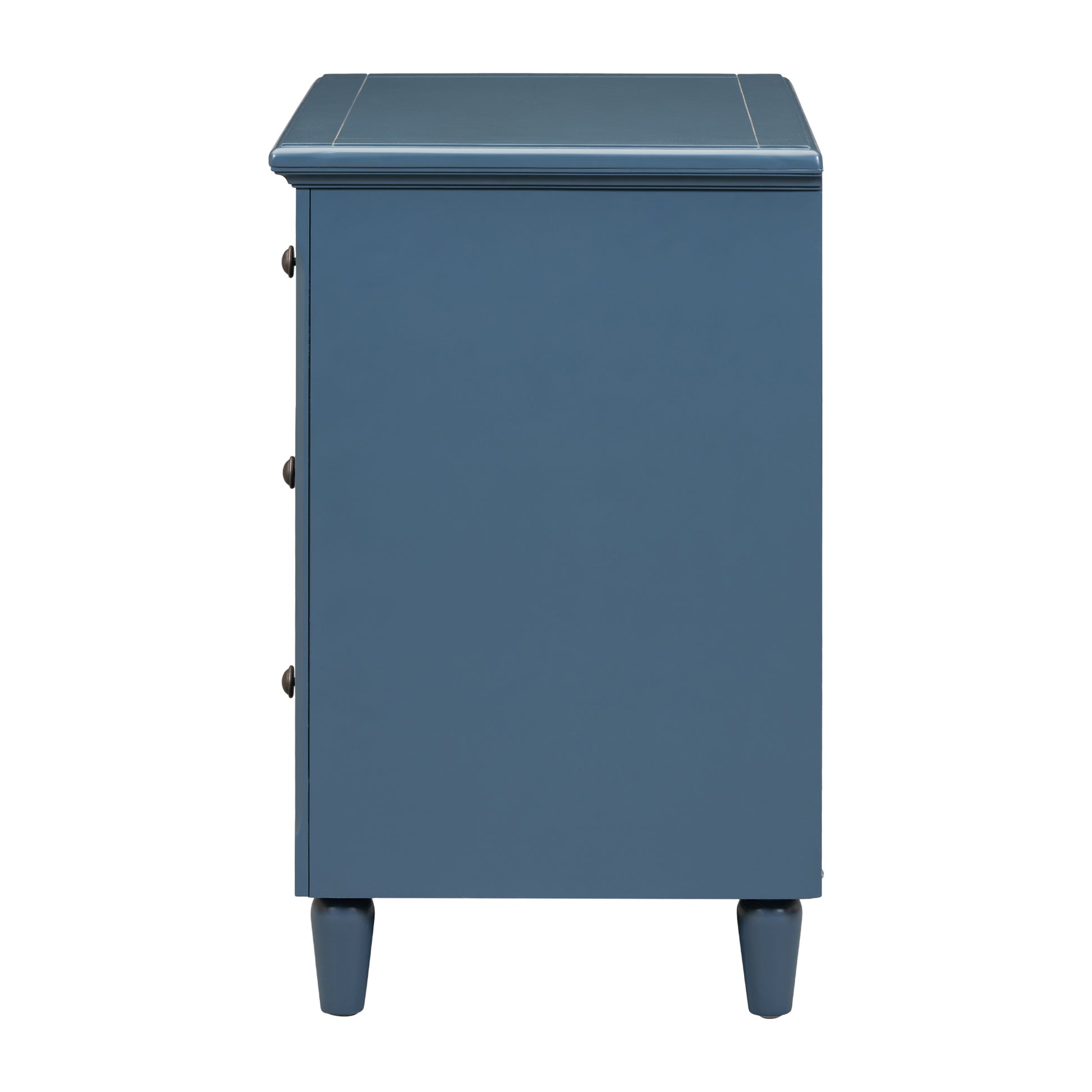 3 Drawer Nightstand Storage Wood Cabinet Blue 3 Drawers Mdf