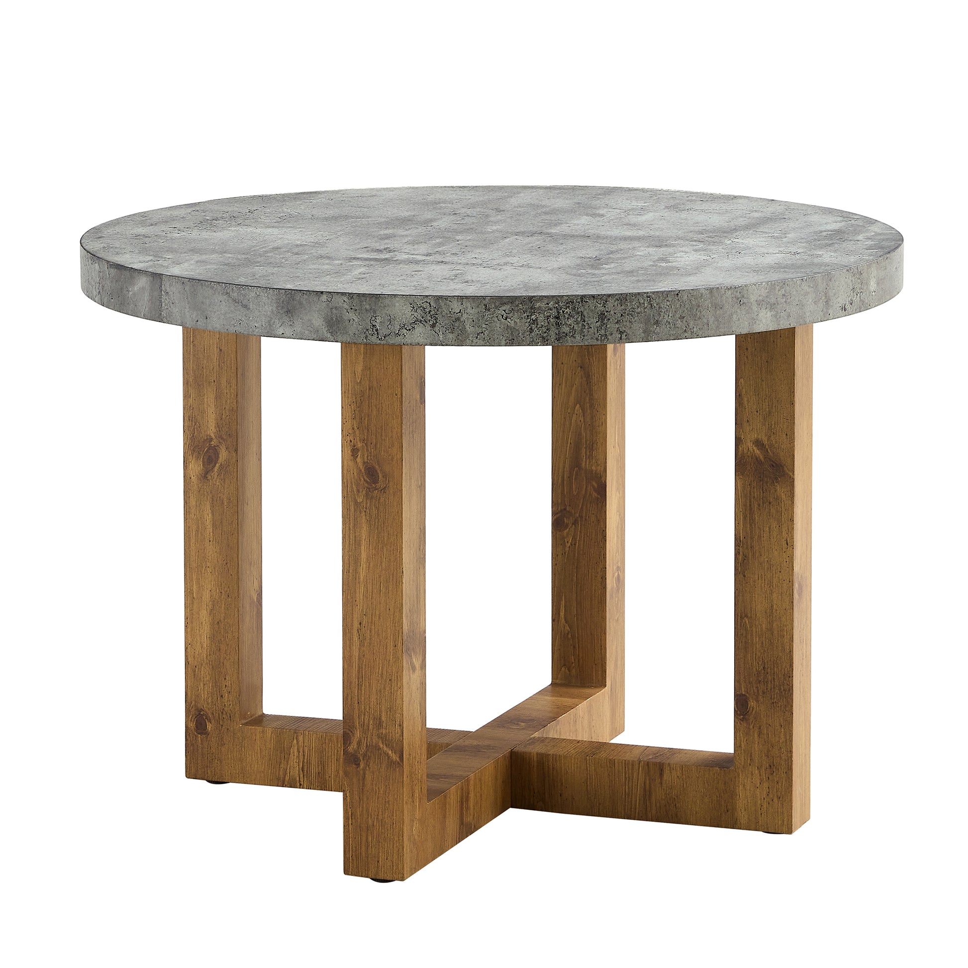 A Modern And Practical Circular Dining Table. Made Of Mdf Tabletop And Wooden Mdf Table Legs. Suitable For Living Room And Bedroom. 42 Inches * 42 Inches * 30 Inches Natural Wood Mdf