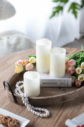 Set Of 3 Ivory Led Candles With Remote Timer, L:D3X6