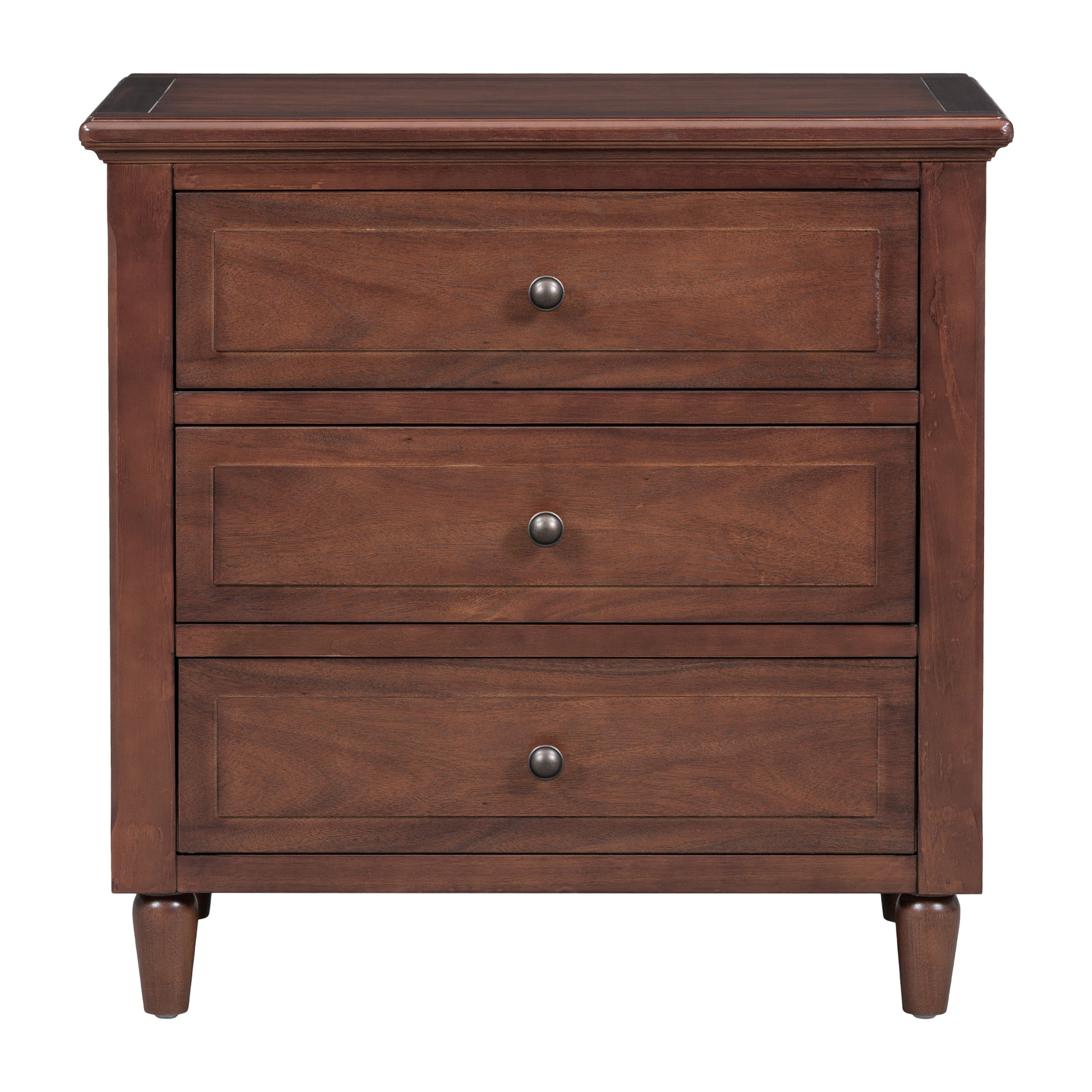 3 Drawer Nightstand Storage Wood Cabinet Brown 3 Drawers Mdf