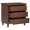 3 Drawer Nightstand Storage Wood Cabinet Brown 3 Drawers Mdf