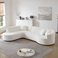 Modular Sectional Sofa With Left Chaises L Shaped Corner Comfy Upholstered Couch Living Room Furniture Sets.White White Boucle