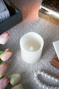 Set Of 3 Ivory Led Candles With Remote Timer, L:D3X6