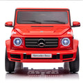 Licensed Mercedes Benz G500,24V Kids Ride On Toy 2.4G W Parents Remote Control,Electric Car For Kids,Three Speed Adjustable,Power Display, Usb,Mp3 ,Bluetooth,Led Light,Three Point Safety Belt Red Plastic