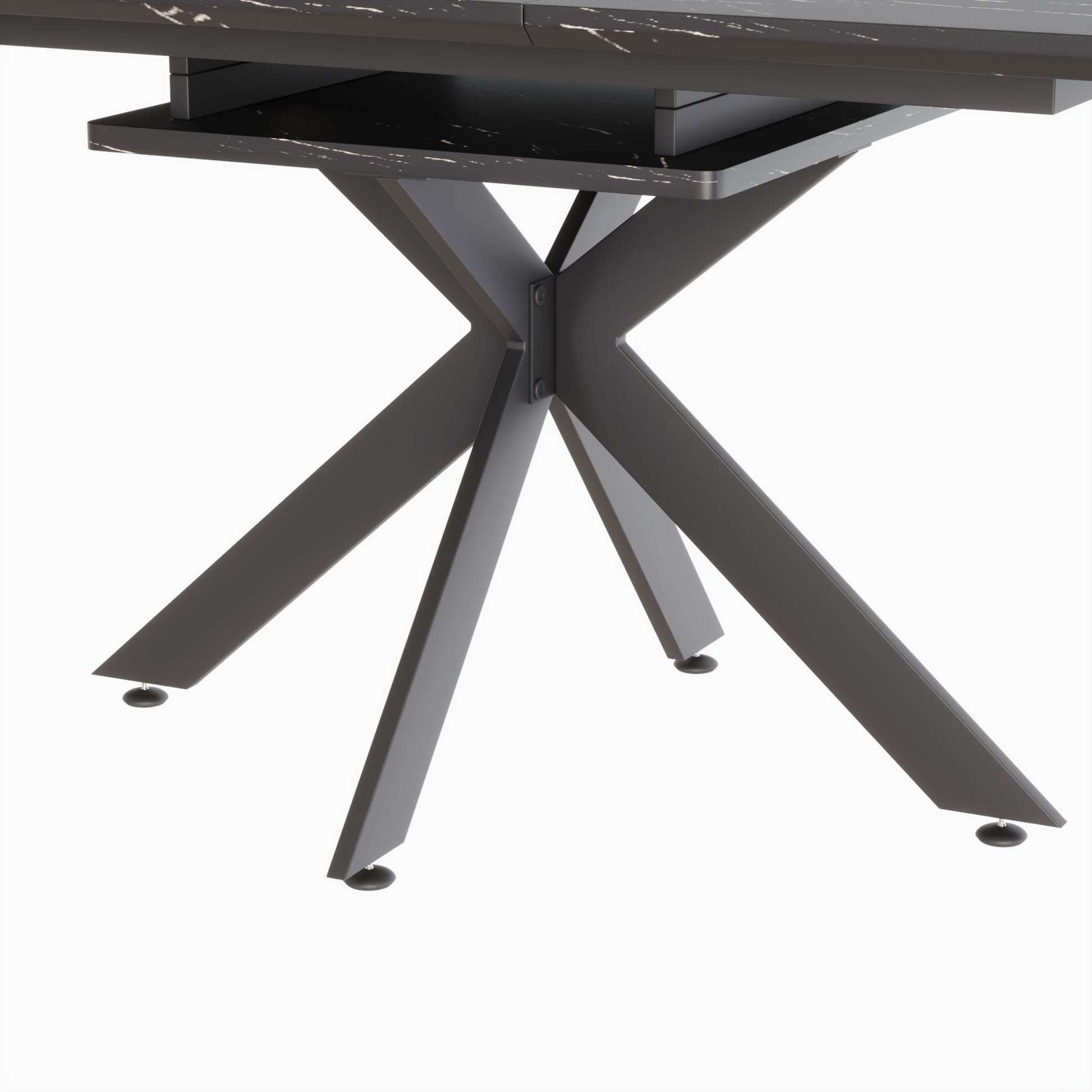 Scalable Dining Table Table Set For 6 8 Person For Dining Room,Curved Backrest Round Upholstered Soft Padded Armless Dining Chairs And Very Large Dining Room Table Kitchen Table Chair Set Black White Mdf Metal