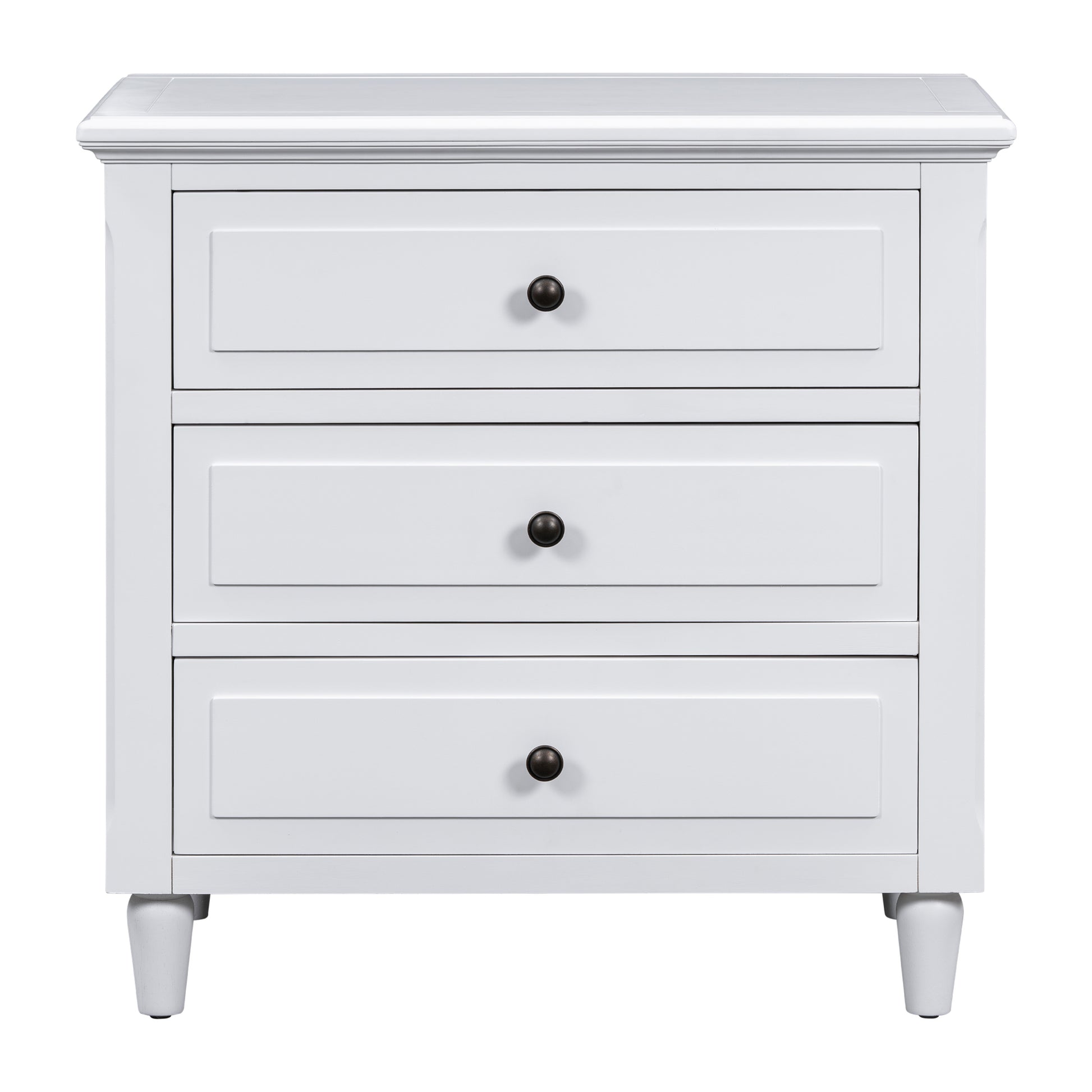 3 Drawer Nightstand Storage Wood Cabinet As Same As Wf297663Aak White 3 Drawers Mdf