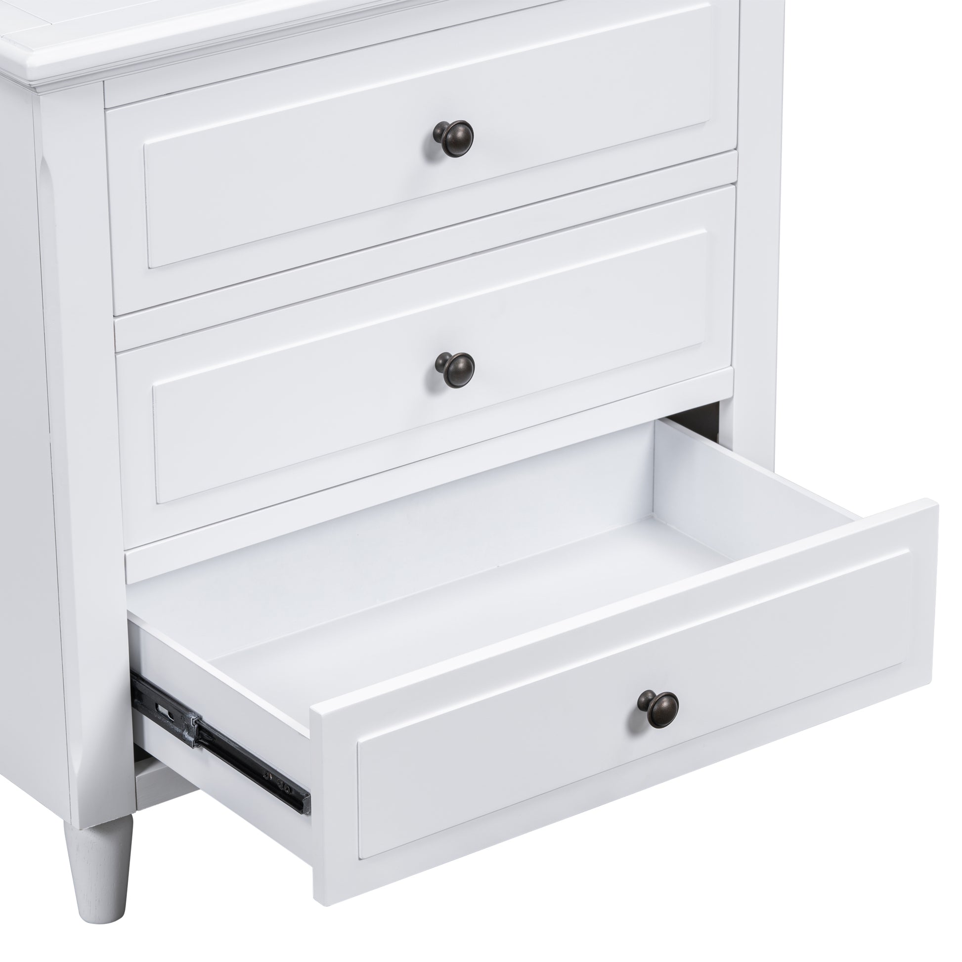 3 Drawer Nightstand Storage Wood Cabinet As Same As Wf297663Aak White 3 Drawers Mdf