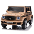 Licensed Mercedes Benz G500,24V Kids Ride On Toy 2.4G W Parents Remote Control,Electric Car For Kids,Three Speed Adjustable,Power Display, Usb,Mp3 ,Bluetooth,Led Light,Three Point Safety Belt Yellow Plastic