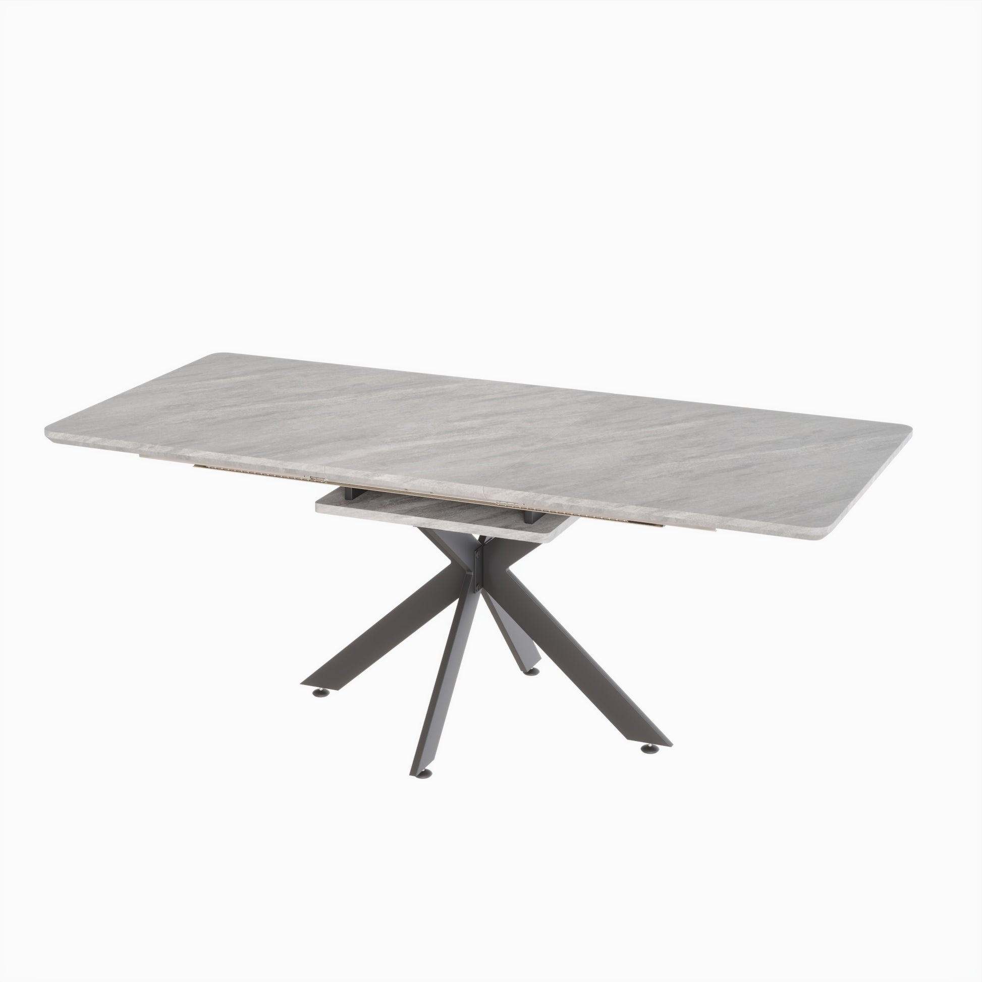 Scalable Dining Table Table Set For 6 8 Person For Dining Room,C Shaped Tube Soft Padded Armless Dining Chairs And Very Large Dining Room Table Kitchen Table Chair Set With Metal Legs Grey White Mdf Metal