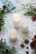 Set Of 3 White Led Candles With Remote Timer, L:D3X6