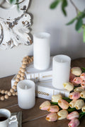 Set Of 3 White Led Candles With Remote Timer, L:D3X6