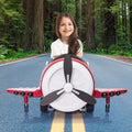 12V Electric Kids Ride On Toy Plane With Usb, Fm, Wind Driven Propeller, 360 Degree Rotating By 2 Joysticks, Remote Control For Kids 3 To 6, Red Red Polypropylene