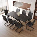 Extendable Dining Table Table Set for 6 8 Person for black-mdf+metal