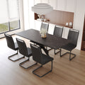 Extendable Dining Table Table Set For 6 8 Person For Dining Room,C Shaped Tube Soft Padded Armless Dining Chairs And Very Large Dining Room Table Kitchen Table Chair Set With Metal Legs Black Mdf Metal