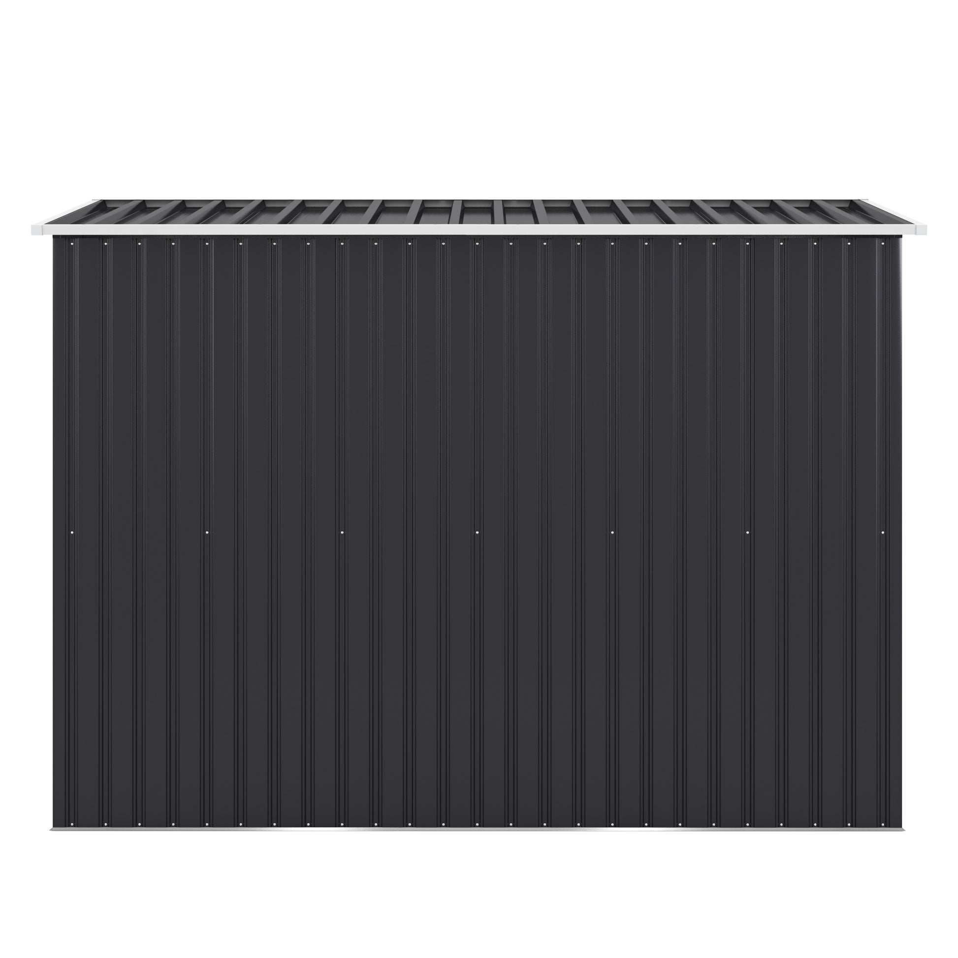 4.2 X 9.1 Ft Outdoor Storage Shed, Metal Tool Shed With Lockable Doors Vents, Utility Garden Shed For Patio Lawn Backyard, Dark Gray Dark Gray Metal