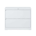 Lateral File Cabinet 2 Drawer, White Filing Cabinet With Lock, Lockable File Cabinet For Home Office, Locking Metal File Cabinet For Legal Letter A4 F4 Size Filing Cabinets 1 2 Drawers White Office Drawers Included Modern Metal Metal