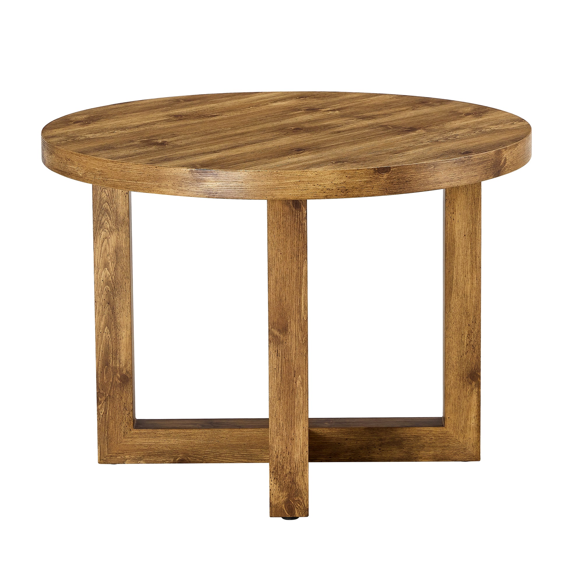 A Modern And Practical Circular Dining Table. Made Of Mdf Tabletop And Wooden Mdf Table Legs. Suitable For Living Room And Bedroom. 42 Inches * 42 Inches * 30 Inches Natural Wood Mdf