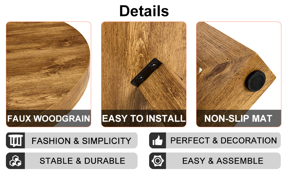 A Modern And Practical Circular Dining Table. Made Of Mdf Tabletop And Wooden Mdf Table Legs. Suitable For Living Room And Bedroom. 42 Inches * 42 Inches * 30 Inches Natural Wood Mdf