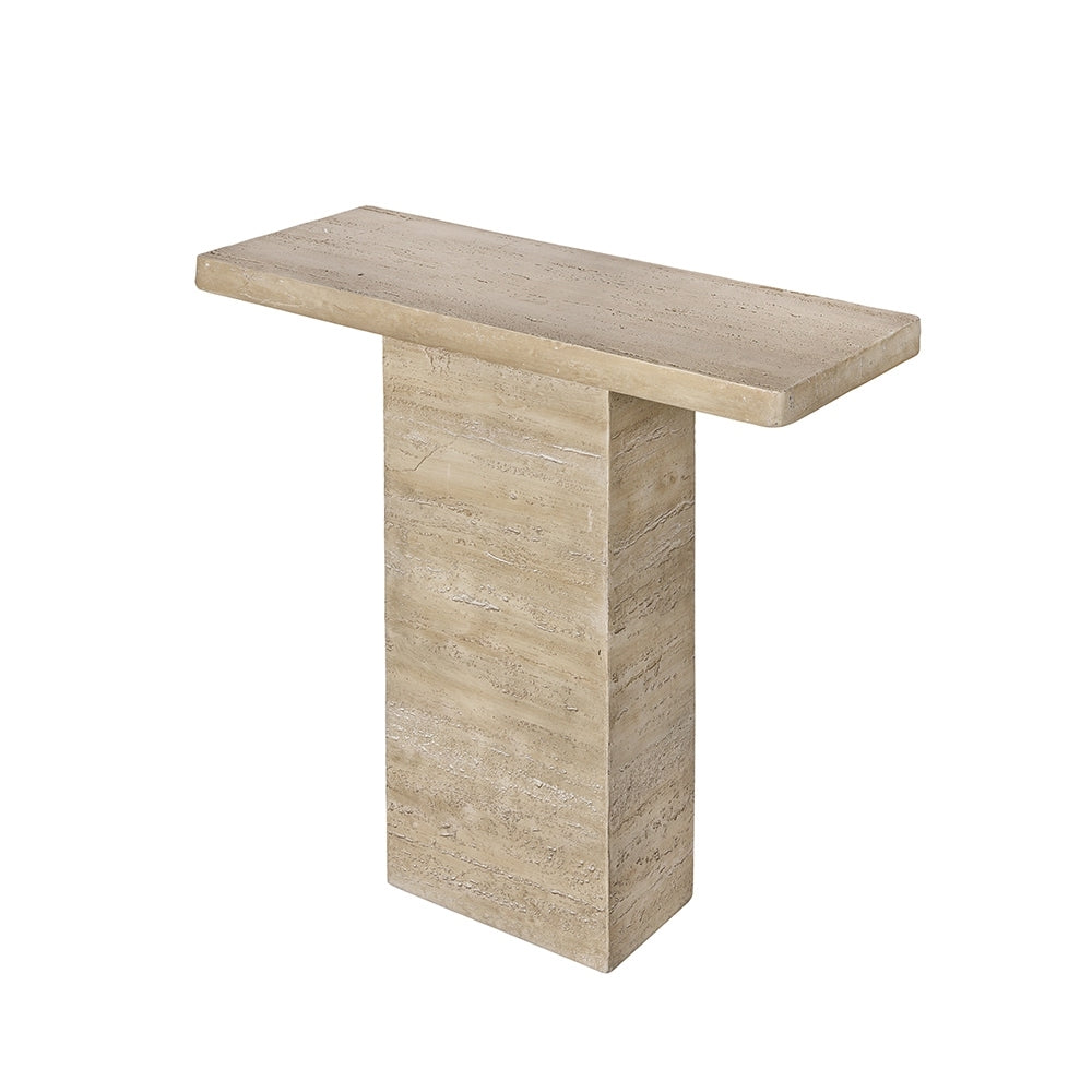 35.5X14X35.5" Cream Square Coffee Table With Pedestal Base Cream Primary Living Space Contemporary,Industrial,Minimalist,Modern,Ultra Modern Magnesium Oxide