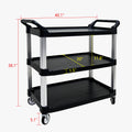 Three layer thickened plastic mobile tool cart