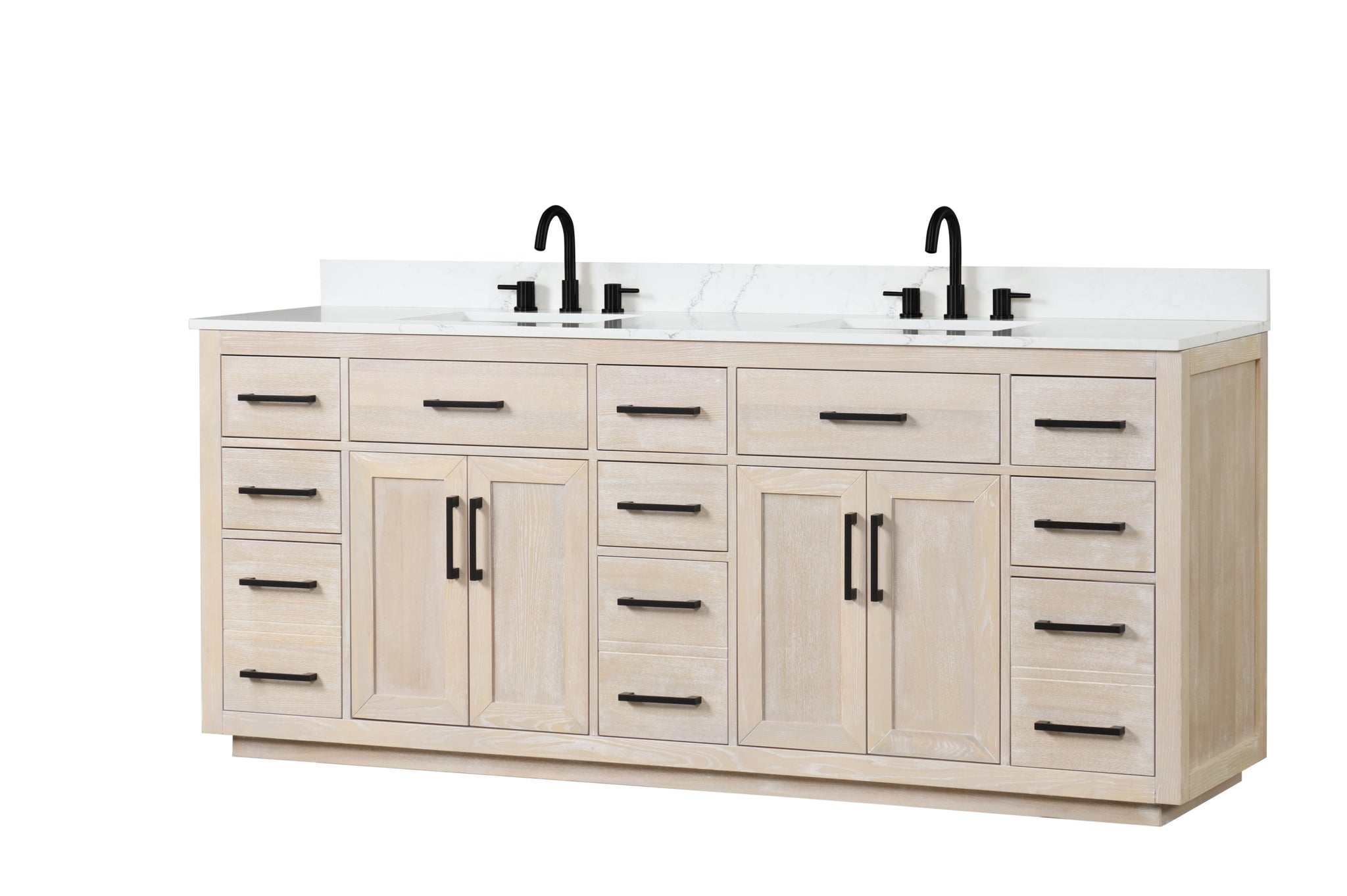 84" Bathroom Vanity with Double Sink, Modern Bathroom light oak-bathroom-modern-solid wood