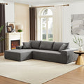 Sectional Couch Corduroy Covers 2 Pcs L Shape Sectional Sofa Couches For Living Room, Bedroom, Salon, 2 Pc Free Combination,Grey. Gray Corduroy 3 Seat