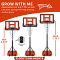 Use For Outdoor Height Adjustable 4.8 To 7.7Ft Basketball Hoop 44 Inch Backboard Portable Basketball Goal System With Stable Base And Wheels Balls Sports Transparent Garden & Outdoor Sporty Iron